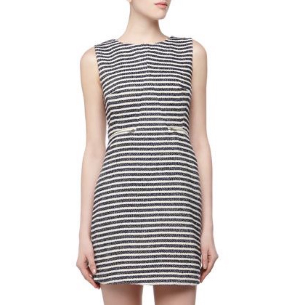 Striped Woven Zipper Dress